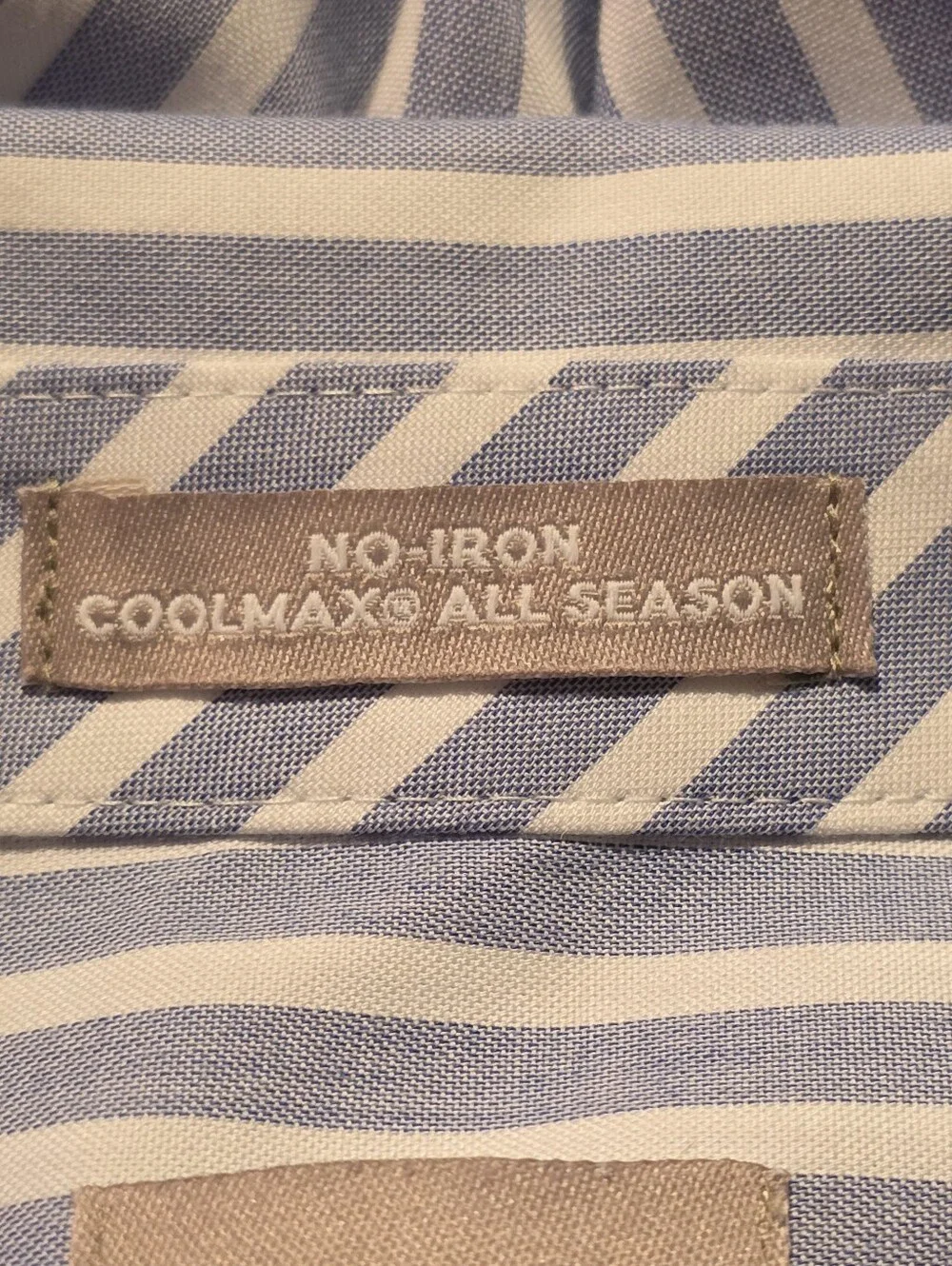 Chico's No Iron Stretch Striped Shirt Light Blue & White Size 2= 12/14 - Picture 11 of 16